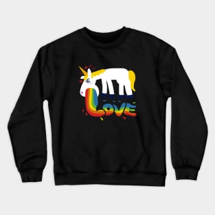 unicorn puking love Crewneck Sweatshirt